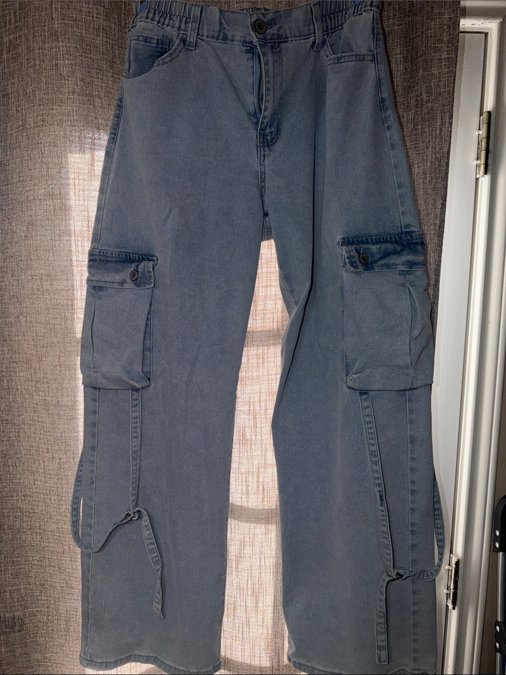 VIP Slate Blue Wide-Leg Cargo Pants